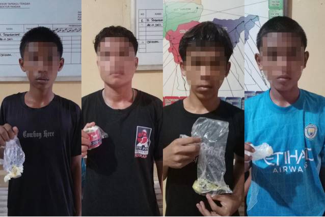  Polsek Pandan Amankan Empat Remaja Pengguna Zat Adiktif Lem