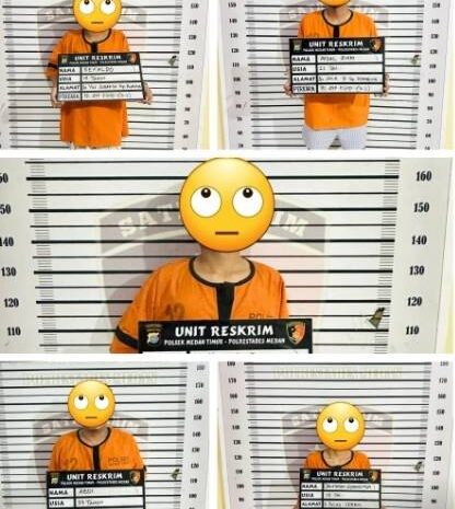  Polsek Medan Timur Ciduk 4 Orang Pelaku Curas dan 1 Penadah