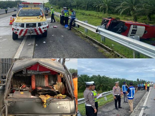  Satlantas Polres Sergai Sigap Tangani Insiden Tabrakan di Tol KM 63 B
