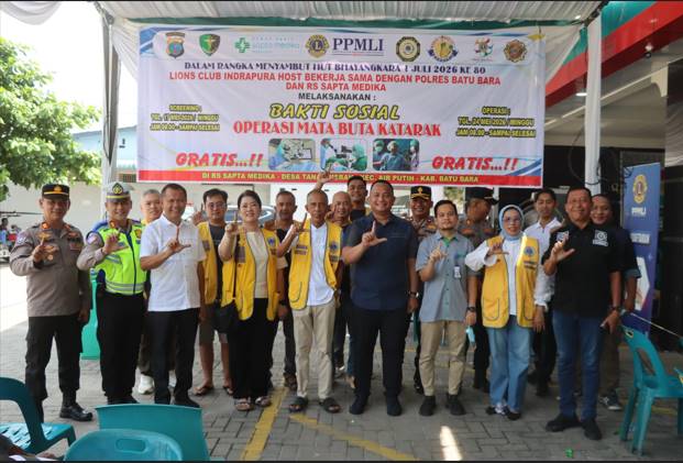  Polres Batu Bara Bersama Yayasan Lions Club dan RS Sapta Medika Gelar Bakti Kesehatan Sambut Hari Bhayangkara Ke-80