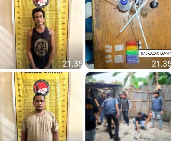  Kolaborasi Polres Binjai dengan BNNK Binjai Gerebek Sarang Narkoba, Dua Orang Diamankan