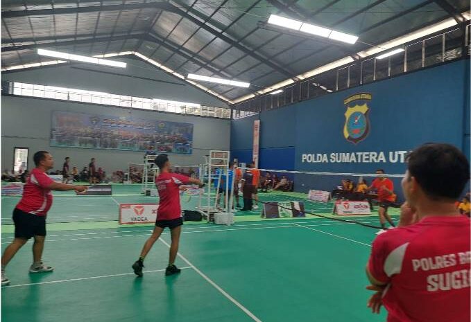  POR Polda Sumut Dibuka, Tim Bulu Tangkis Polres Batu Bara Tampil Gemilang