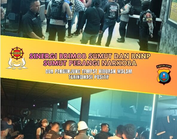  Sinergi Brimob Sumut dan BNNP Sumut Perangi Narkoba, Dua Pengunjung Tempat Hiburan Malam Terindikasi Positif
