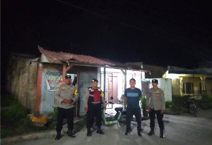  Polsek Medang Deras Patroli Malam di Terminal dan Jalan Ramai