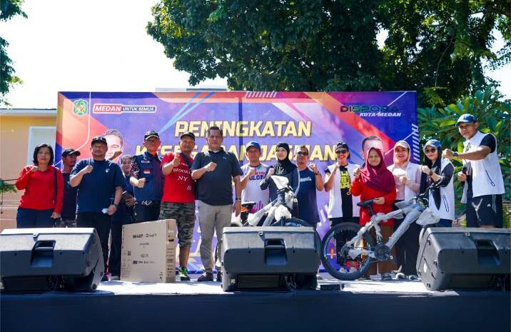  Gelorakan Hidup Sehat dan Wujudkan Program Prioritas Wali Kota, Dispora Medan Gelar Senam PKJR di Taman Gajah Mada