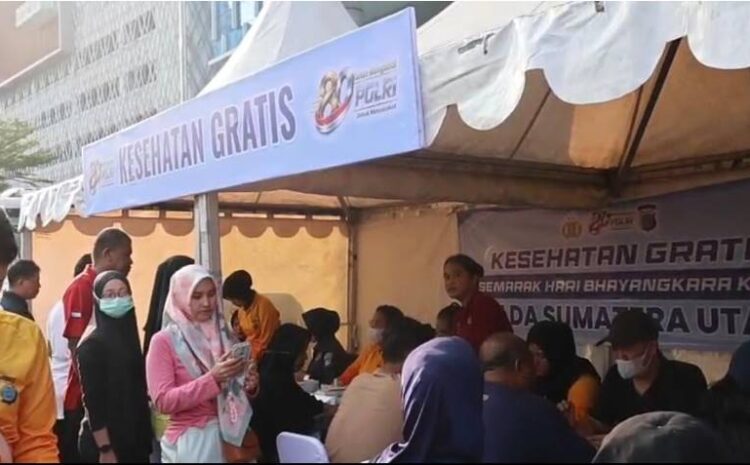  Semarak Bhayangkara Ke-80, Polda Sumut Hadirkan Layanan Sosial dan Kepedulian Nyata Untuk Masyarakat di CFD Medan