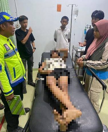  Dua Sepeda Motor Bertabrakan di Sergai, Empat Orang Luka-Luka