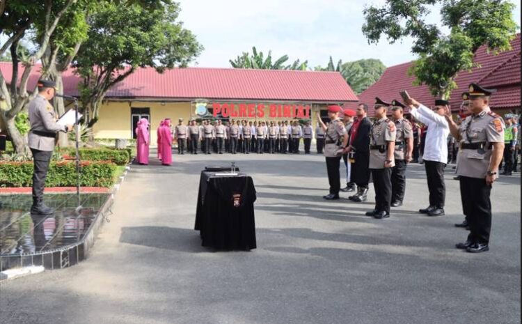  Kapolres Binjai Gelar Sertijab Kasat Reskrim, Kasat Lantas, Kapolsek Binjai Barat dan Kapolsek Selesai