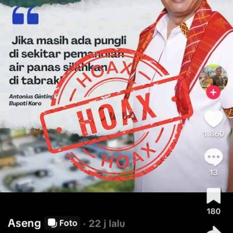  Bupati Karo Tidak Pernah Serukan Aksi Tabrak Pelaku Pungli di Pemandian Air Panas