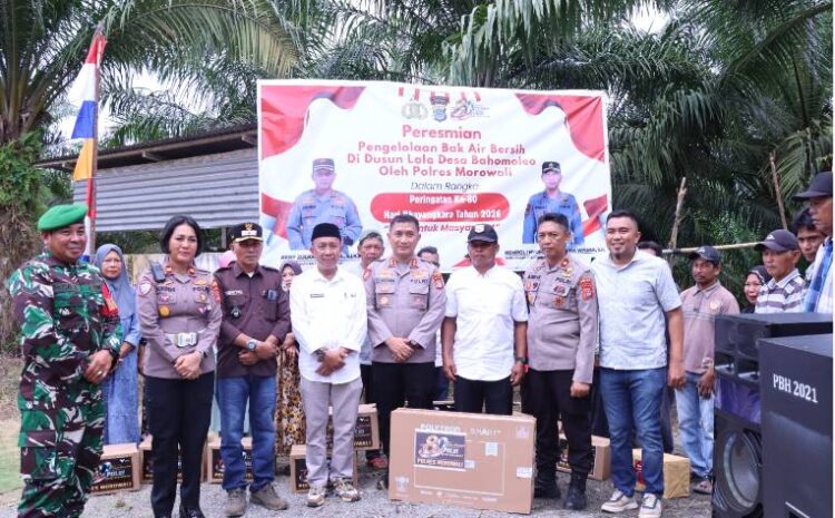  Wujud Kepedulian Polri Bagi Kesejahteraan Masyarakat, Kapolres Morowali Resmikan Pengelolaan Bak Air Bersih