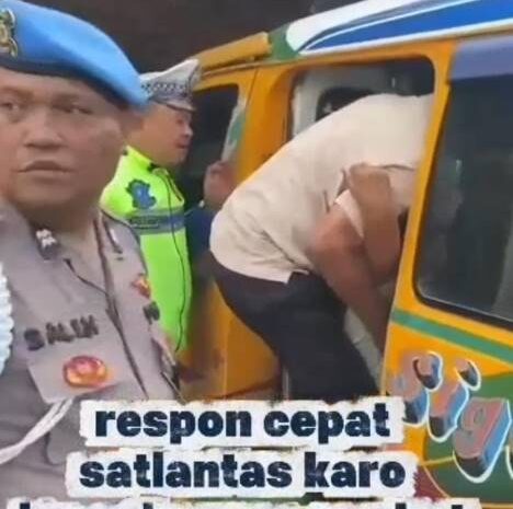  Respons Cepat Satlantas Polres Karo Bantu Warga Alami Gangguan Kesehatan di Jalan