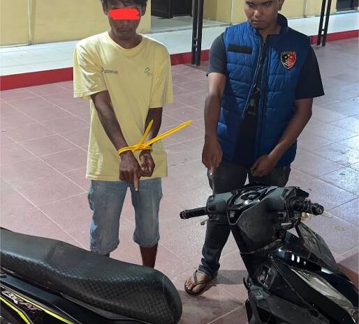  Polres Tapteng Amankan Terduga Pelaku Pencurian Sepeda Motor di Badiri