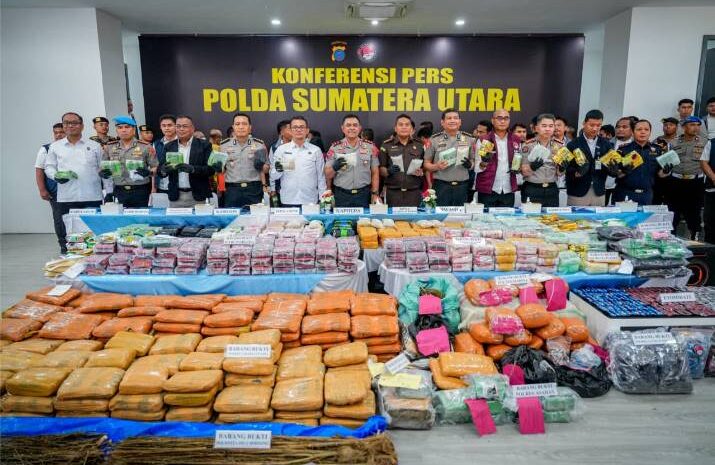  Polda Sumut Ungkap 3.865 Kasus Narkoba Dalam Enam Bulan dan Sita 5,3 Ton Barang Bukti