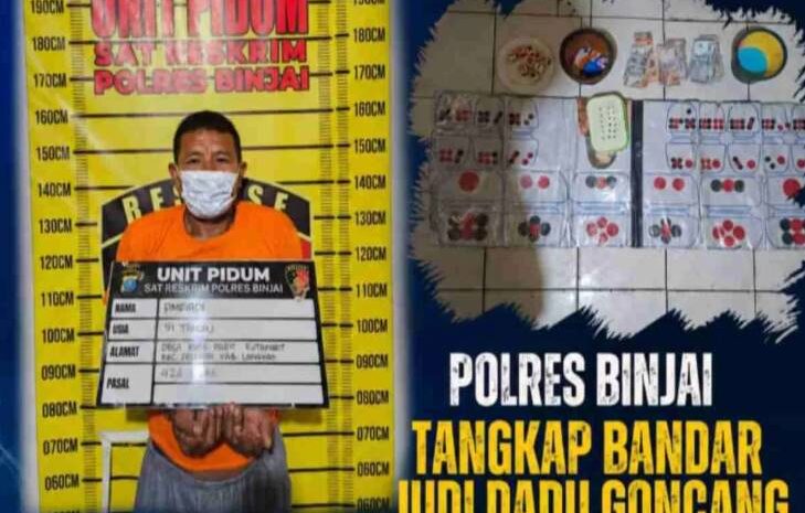  Polres Binjai Tangkap Bandar Judi Dadu di Kecamatan Selesai