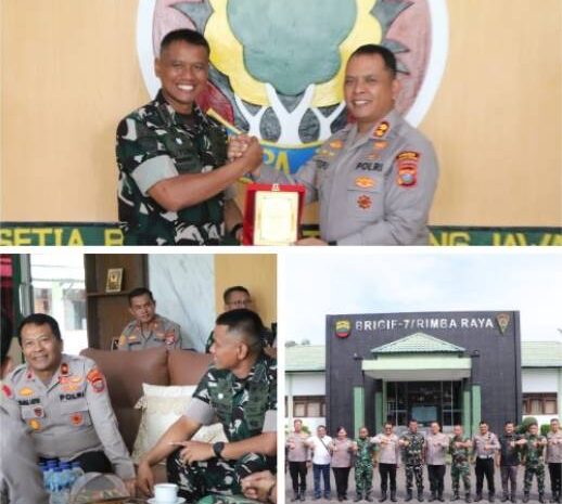  Perkuat Sinergitas TNI-Polri, Kapolres Sergai Kunjungi Brigif 7/Rimba Raya