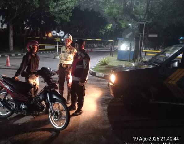  Sikat Balap Liar dan Geng Motor, Polsek Bosar Maligas Gelar Patroli Blue Light Malam Hari