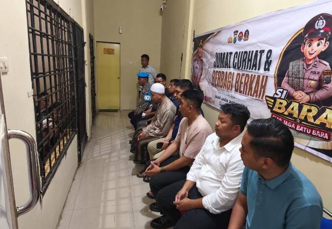  Satres Narkoba Polres Batu Bara Gelar Jumat Berkah dan Pembinaan Rohani Untuk Tahanan