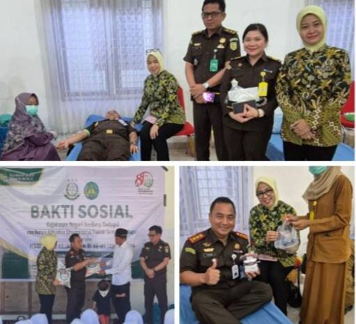  Peringati Hut Kejaksaan RI Ke-81, IAD Serdang Bedagai Gelar Donor Darah dan Bakti Sosial