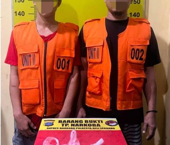 Polresta Deli Serdang Amankan Dua Pengedar Narkoba, Barang Bukti Sabu 153 Gram