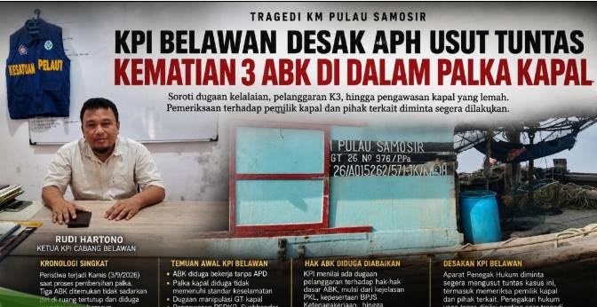  Tiga ABK KM Pulau Samosir Tewas, KPI Belawan Desak APH Usut Dugaan Kelalaian dan Periksa Pemilik Kapal