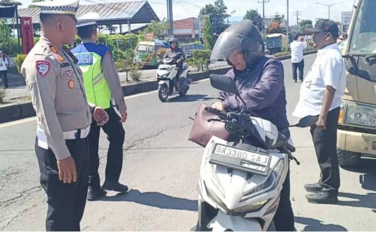  Razia Sadar Pajak di Karo, 46 Kendaraan Ditilang dan Puluhan Motor Diamankan