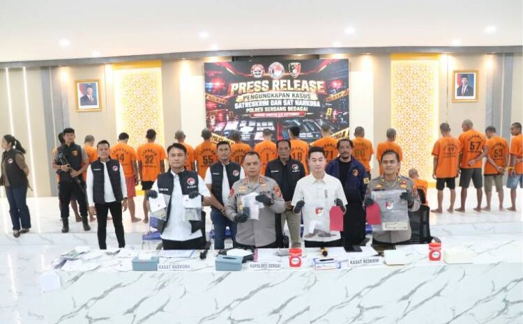  Kapolres Sergai Ungkap 22 Kasus Narkoba dan 5 Kasus Kriminal, 27 Tersangka Diamankan